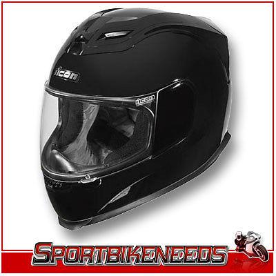 Icon airframe solid gloss black helmet new xsmall xs