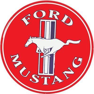 Genuine hotrod hardware tin sign ford mustang round 12" diameter ea