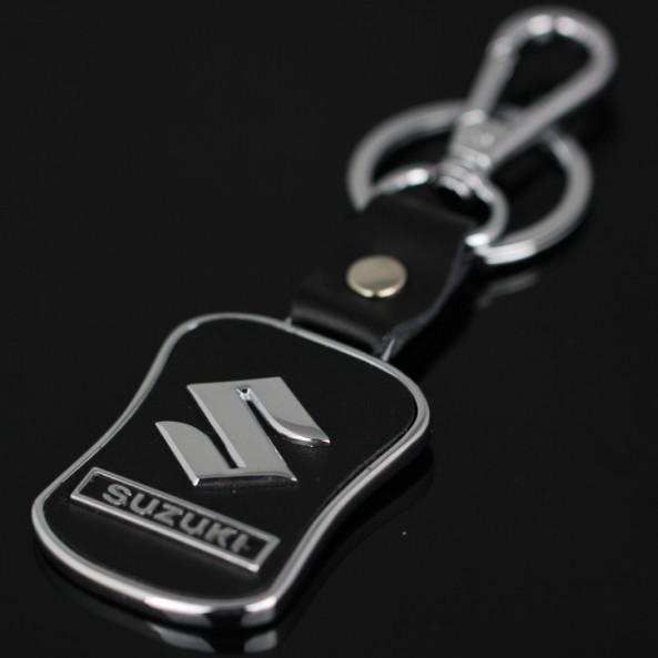 Suzuki metal leather keychain -usa seller -  key chain fob - equator vitara gsxr