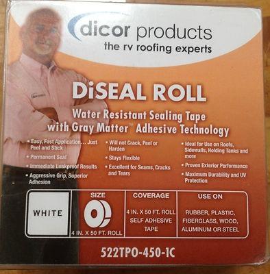 Dicor diseal -522tpo-450-1c diseal tar sealing tape 4”x50’ roll - best quality