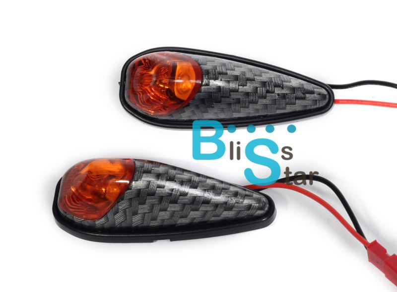 Carbon fiber universal motorcycle mini surface bullet led turn signals blinker