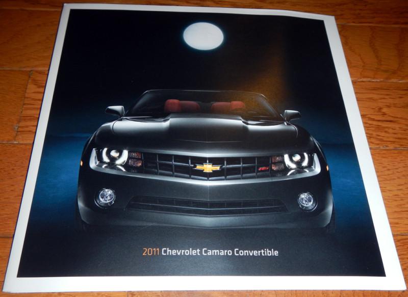 Brand new 2011 chevrolet camaro convertible literature brochure poster