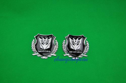 2x metal transformers decepticon badge sticker decoration decal silver us