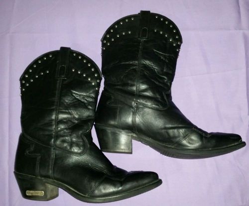 Women's harley davidson riding boots western cowboy motorcycle boots size 8 m