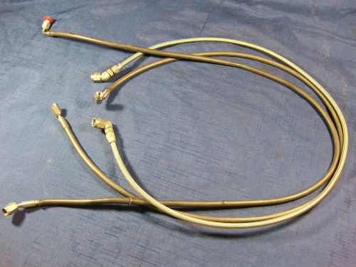 Nascar lot of 3 stainless steel braided brake lines with sleeves an-3