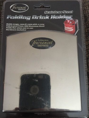 Fish-on tournament series stainless steel folding drink holder