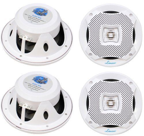 Lanzar 5.25&#034; 400w 2-way marine water resistant speakers pair white 400 watts new
