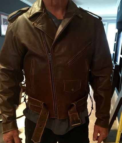 Men's brown premium buffalo leather ker jacket