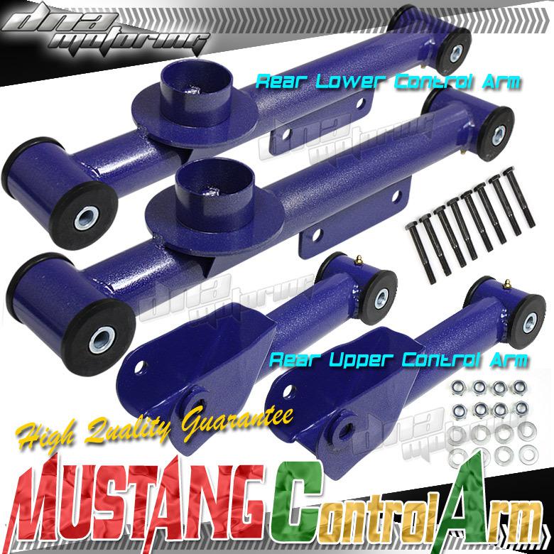 Ford mustang 79-04 glx/gt rear upper+lower 4p control camber suspension arm blue