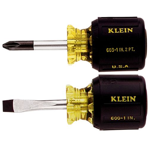 Klein tools 2-piece stubby cushion-grip screwdriver set -85071