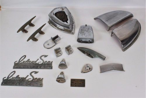 17 pc lot~vintage 1960s steel clipper chris craft~boat~hardware~restoration part
