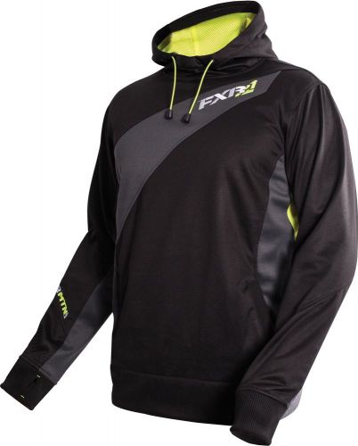 Fxr mission 2016 mens pullover tech hoodie black/charcoal/electric lime green