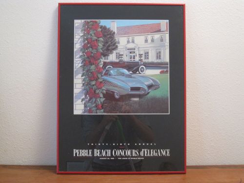 Rare!!  1989 pebble beach concours d' elegance poster  alfa romeo bat