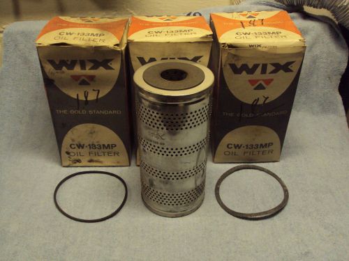 3 nos wix cw-133mp oil filter vintage truck adams chevrolet gmc gray marine joy
