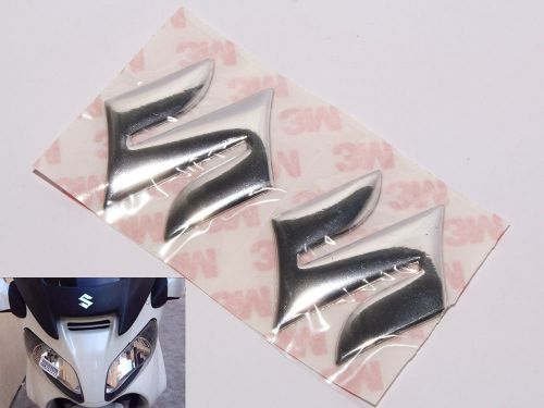 Silver motorcycle 3d emblem decal tank wheel logo "s" sticker 4 suzuki boulevard