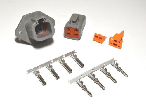 Deutsch dtp 4-pin genuine flange connector kit with 10-12 awg stamp pins
