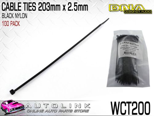 Dna cable ties 203mm x 2.5mm uv resistant black - pack of 100 ( wct200 )