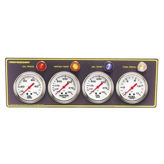New speedway 4 gauge panel oil/fuel/water temp/pressure