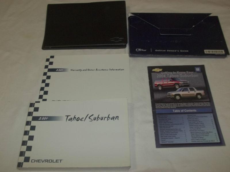 2004 chevrolet tahoe / suburban owner manual 5/pc.set & black chev factory case