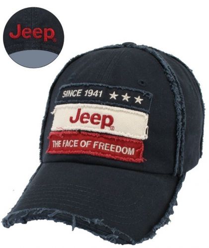 New jeep willys since 1941 jeep the face of freedom hat cap! red white blue! oem