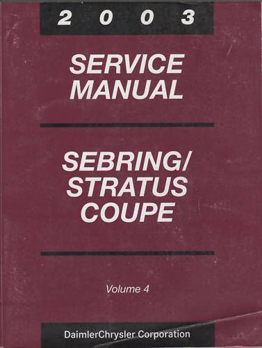 2003 chrysler sebring/stratus coupe service manual
