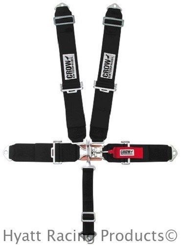 Crow 50" standard latch &amp; link 5-point auto racing safety belts - bolt in