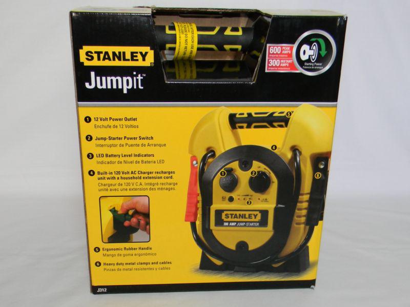 New stanley 300 amp jump starter battery charger 600 peak amps 12v dc outlet nib