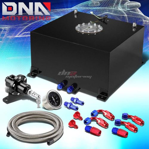 10 gallon/38l aluminum fuel cell tank+oil feed line+1:1 pressure regulator black