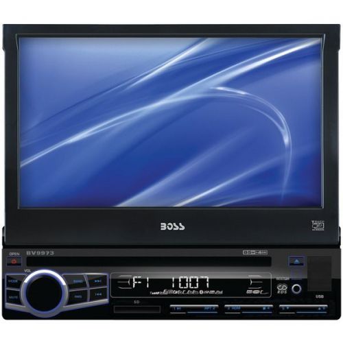 Boss bv9973 audio 7" single-din in-dash flip-up dvd/mp3/cd &amp; am/fm receiver