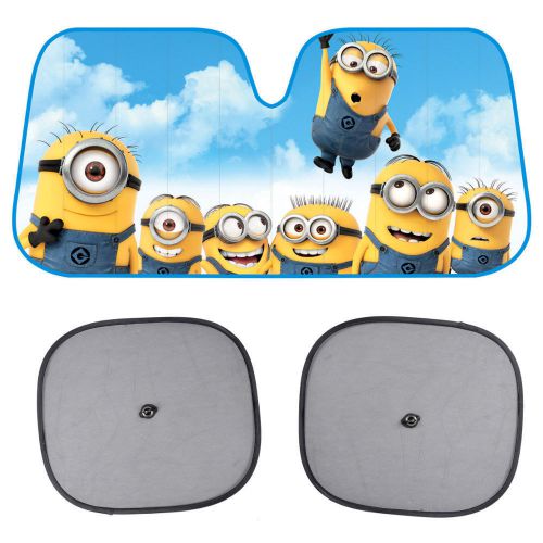 Despicable me minions window sun shade windshield visor w/ static cling sunshade