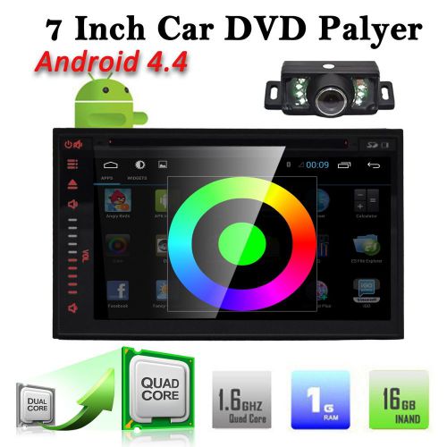 7'' android 4.4 double 2 din quad-core car dvd player gps navi radio stereo +cam