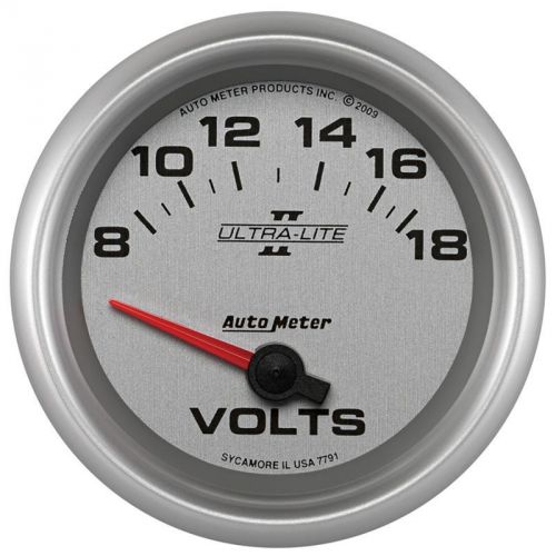 Autometer 7791 gauge, voltmeter, 2 5/8&#034;, 18v, electric, ultra-lite ii