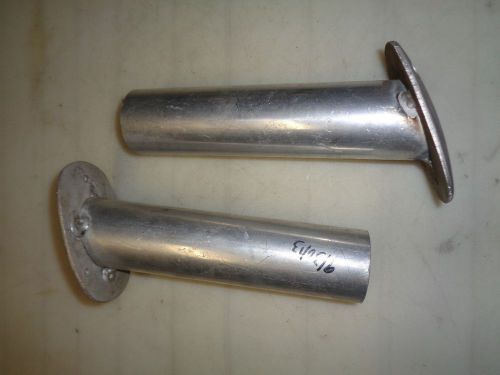 2 aluminum rod holders 8&#034; length x 1 7/8&#034; diameter very light- 6oz kayak conoe