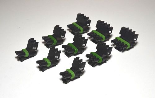 5 x delphi weatherpack 2-3-4-pin sealed male connector kit (tower), from usa