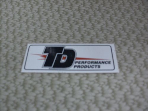 Racing car sticker, td performance products, 3&#034; x  1-1/8&#034;