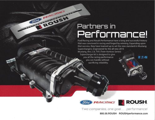 2015 ford roush mustang 5.0l supercharger (both sides shown) data brochure card