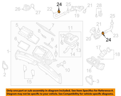 Audi oem 13-15 a8 quattro 4.0l-v8 intercooler-suction hose clamp n90489801