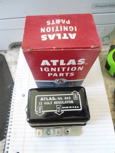 Vintage atlas 643 12v 35a voltage regulator nos 55-61 chrysler dodge mopar nib