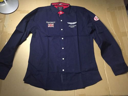 Nwot aston martin racing by hackett union jack shirt size l navy blue authentic