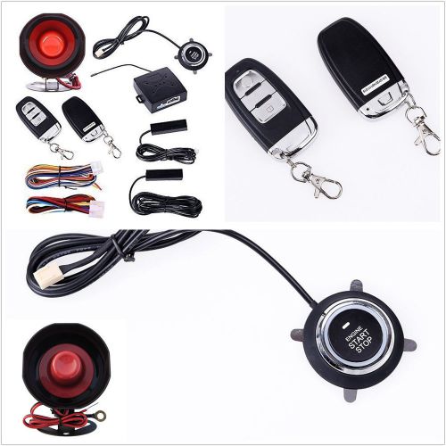 Smart pke passive keyless entry car alarm system starter push button remote kit