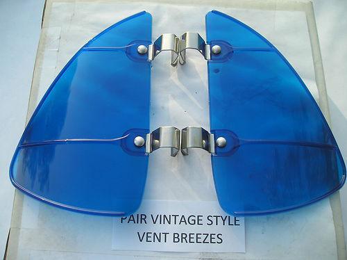 New pair of blue colored vintage style air vent window deflectors !