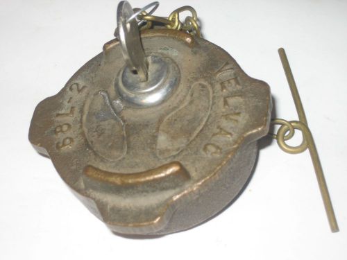 Velvac 2-1/8 in non vented brass locking fuel gas cap 68l-2 with key