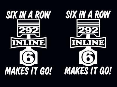 292 inline 6 piston decal set straight six engine emblem sticker i6 decals