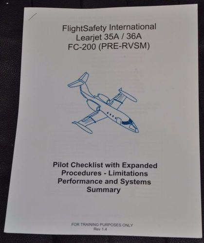 Flightsafety pilot checklist with expanded procedures learjet 35a/36a fc-200