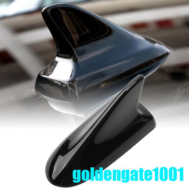 Dummy roof top mount antenna aerial base shark fin style universal fit black 