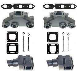 Mercruiser 4.3 v6 aluminum exhaust manifold package riser elbow gaskets mercury