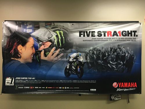 Yamaha josh hayes "five stra1ght" dealer banner 94" x 48"