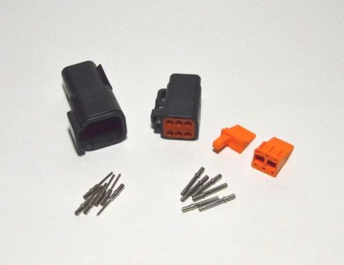 Deutsch dtm 6-pin genuine black connector kit 20awg solid contacts, from usa
