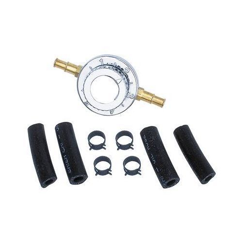 Fuel pressure regulator chrome 1- 6 lbs. 5/16&#034; 3/8&#034; hose barb fittings clamps
