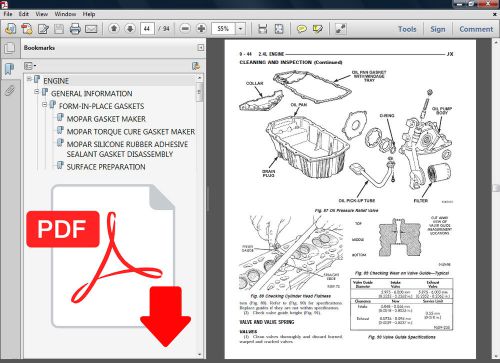 1996 - 2000 chrysler sebring convertible factory service repair workshop manual